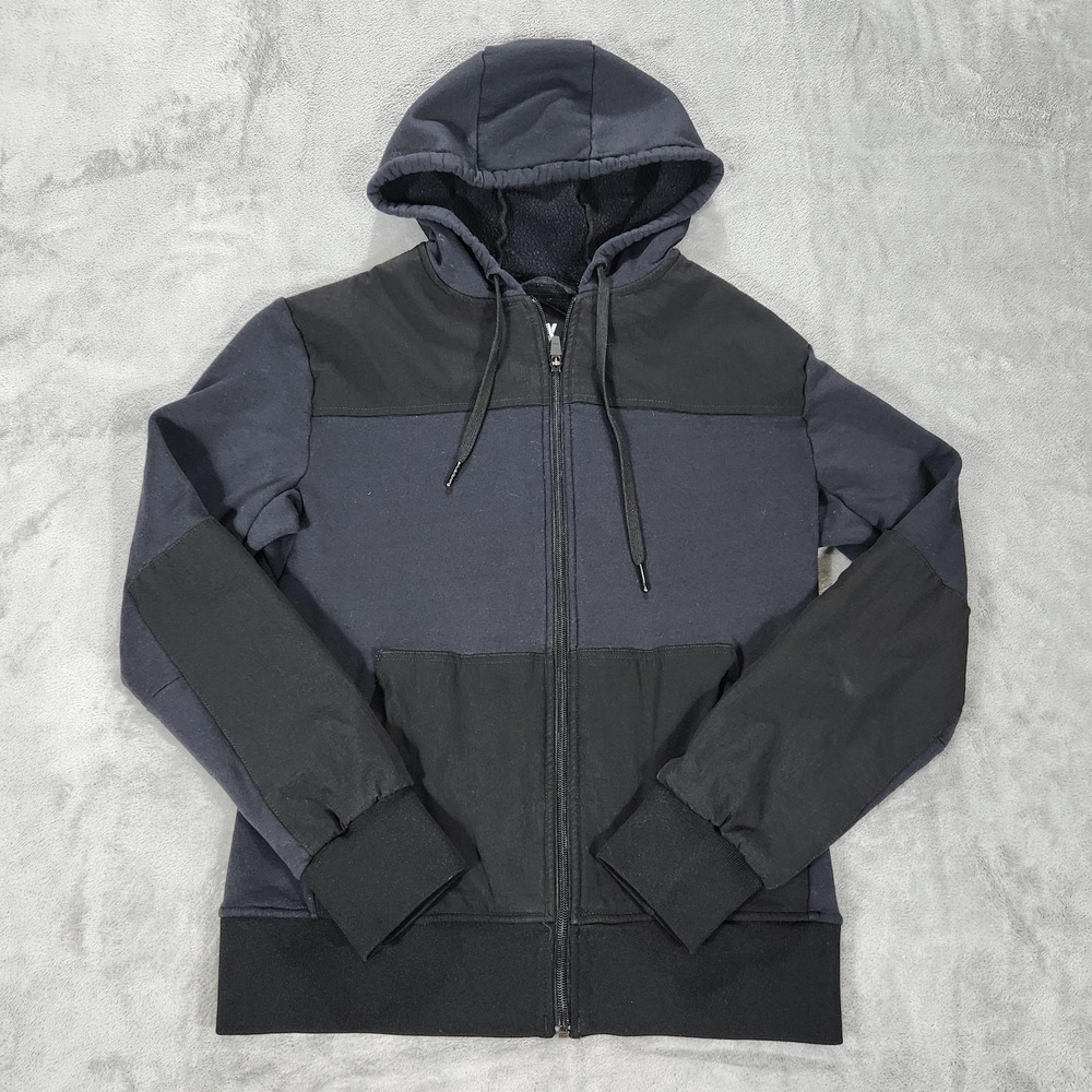 Mission‎ Workshop Hoodie Mens Medium Black Polartec Fleece Full Zip Made In USA